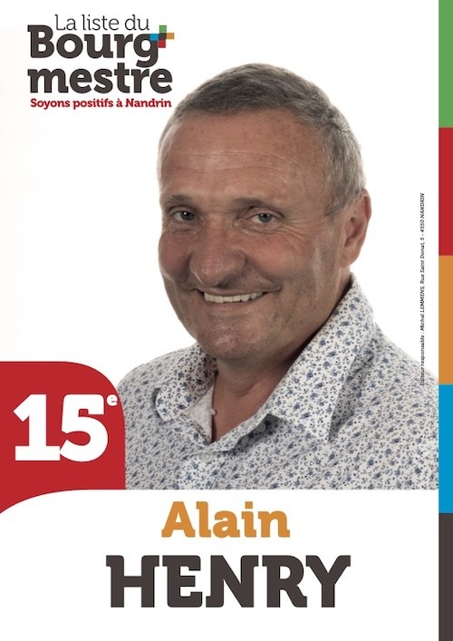 Alain Henry Candidat élections bourgmestre Nandrin 2024