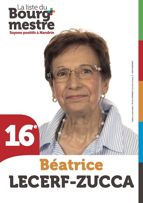 Béatrice Lecerf-Zucca Candidat élections bourgmestre Nandrin 2024