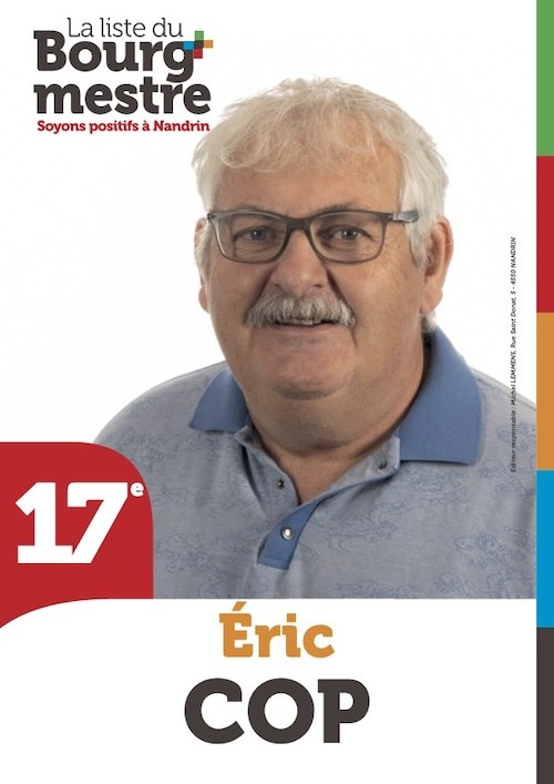 Eric Cop Candidat élections bourgmestre Nandrin 2024